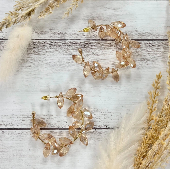 Champagne Blossom Hoops