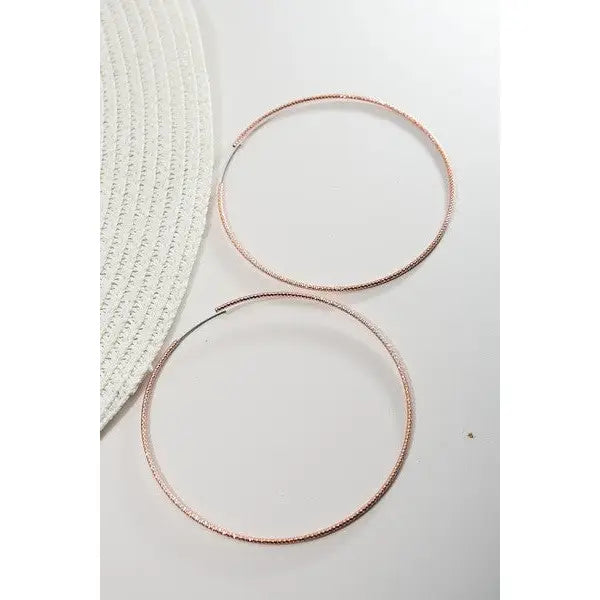 Thin Diamond Cut Tubular Endless Hoop Earrings