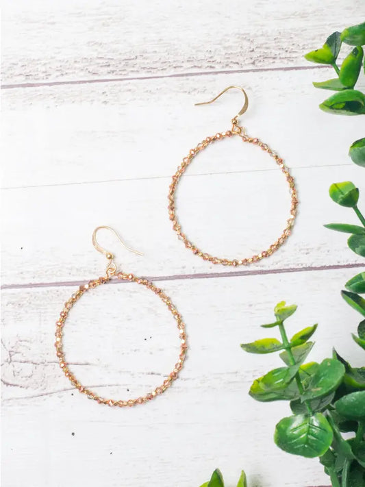 Sprinkled with Love Rose Gold Beaded Hoops