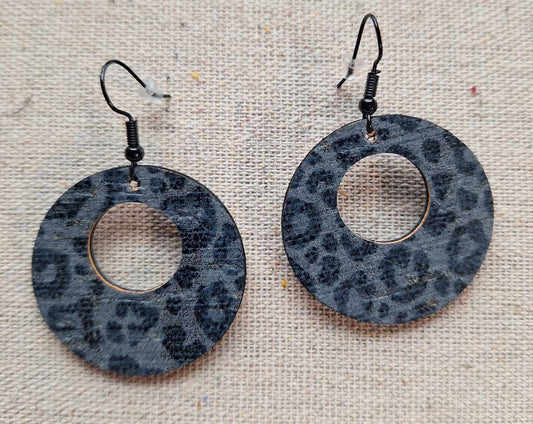 Genuine Leather Leopard Earrings