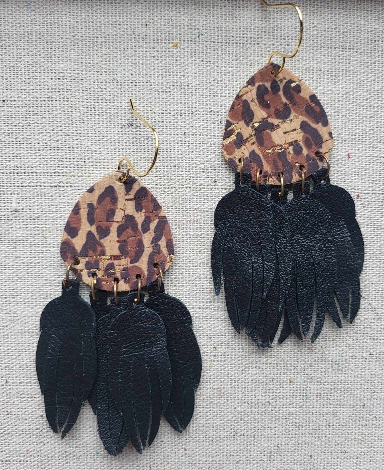 Genuine Leather Fringe Earrings