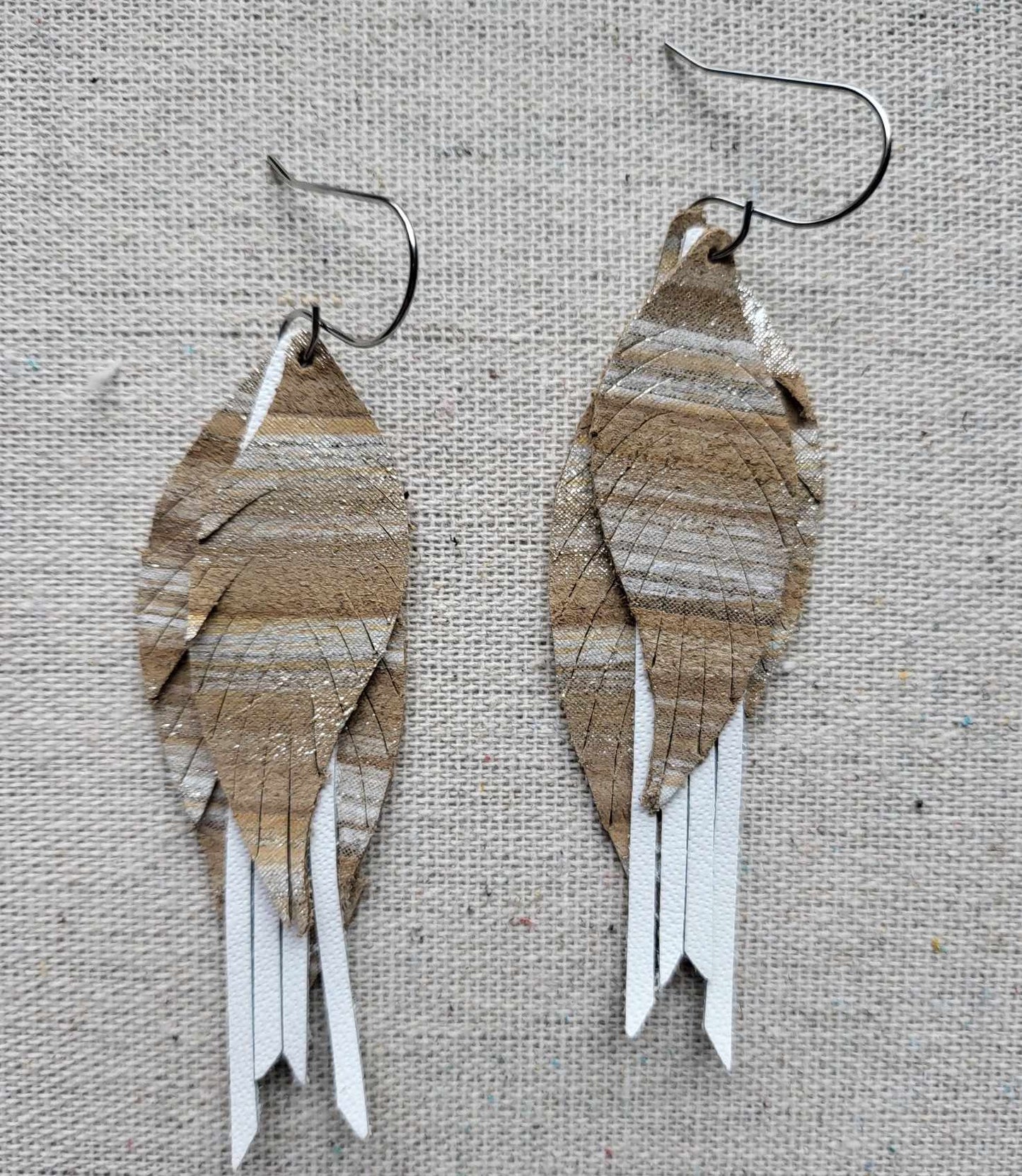 Genuine Leather 3-Layer Fringe Earrings