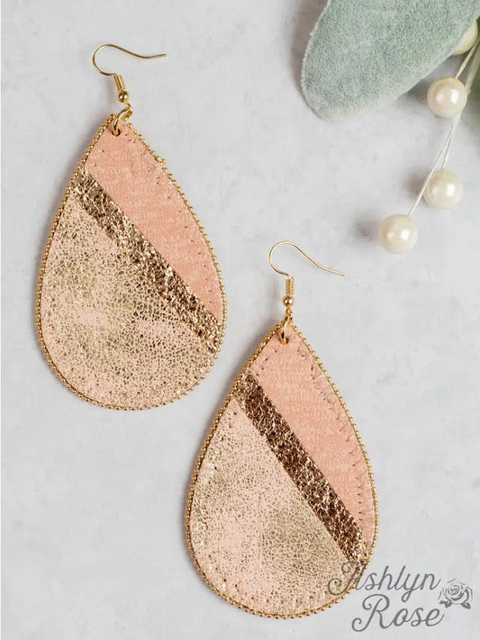 Let's Be Friends Teardrop Earrings, Rose Gold